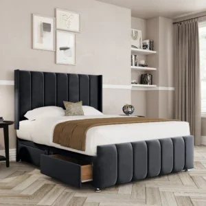 a bed with a storage drawer