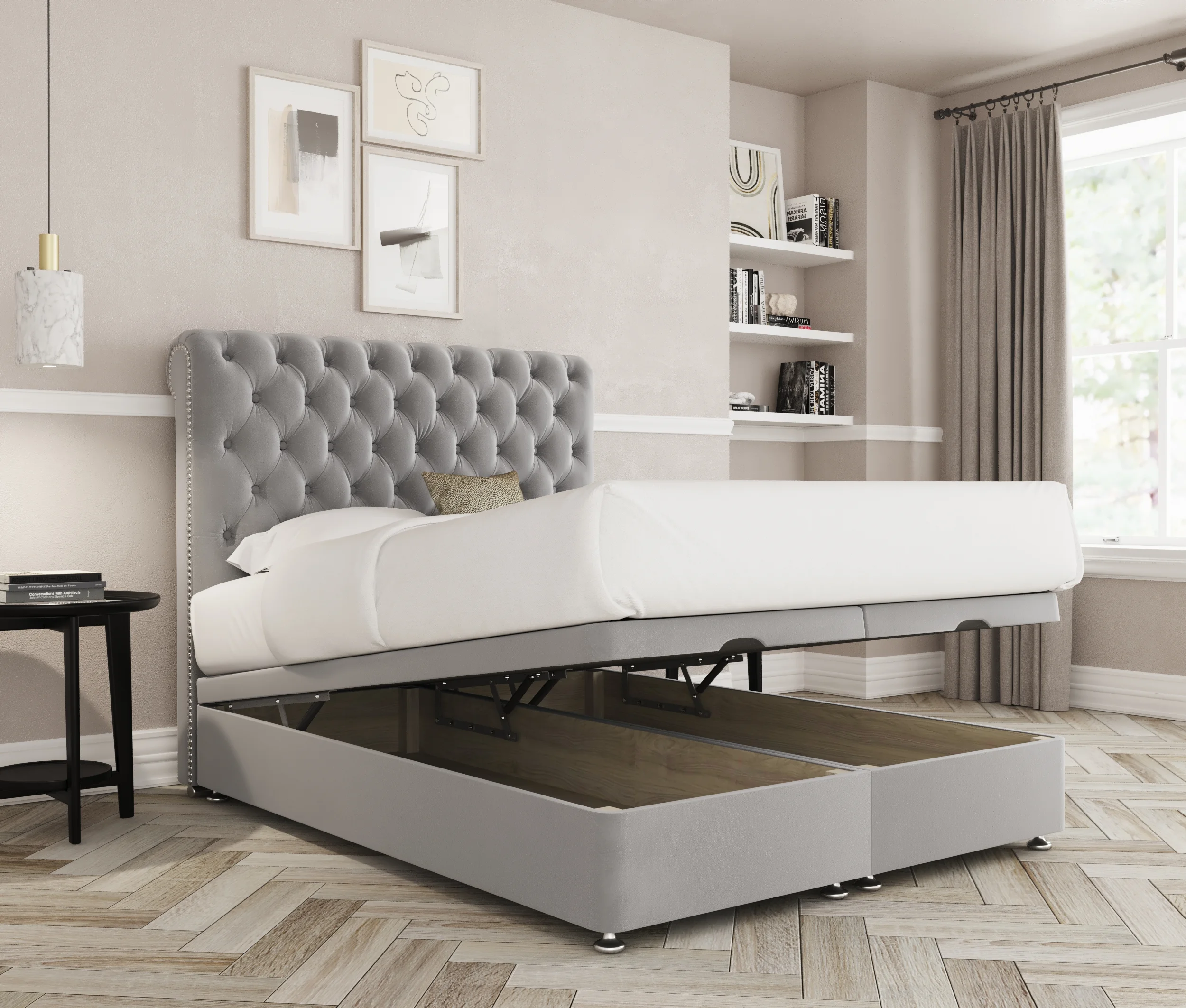 a bed with a bed underneath it