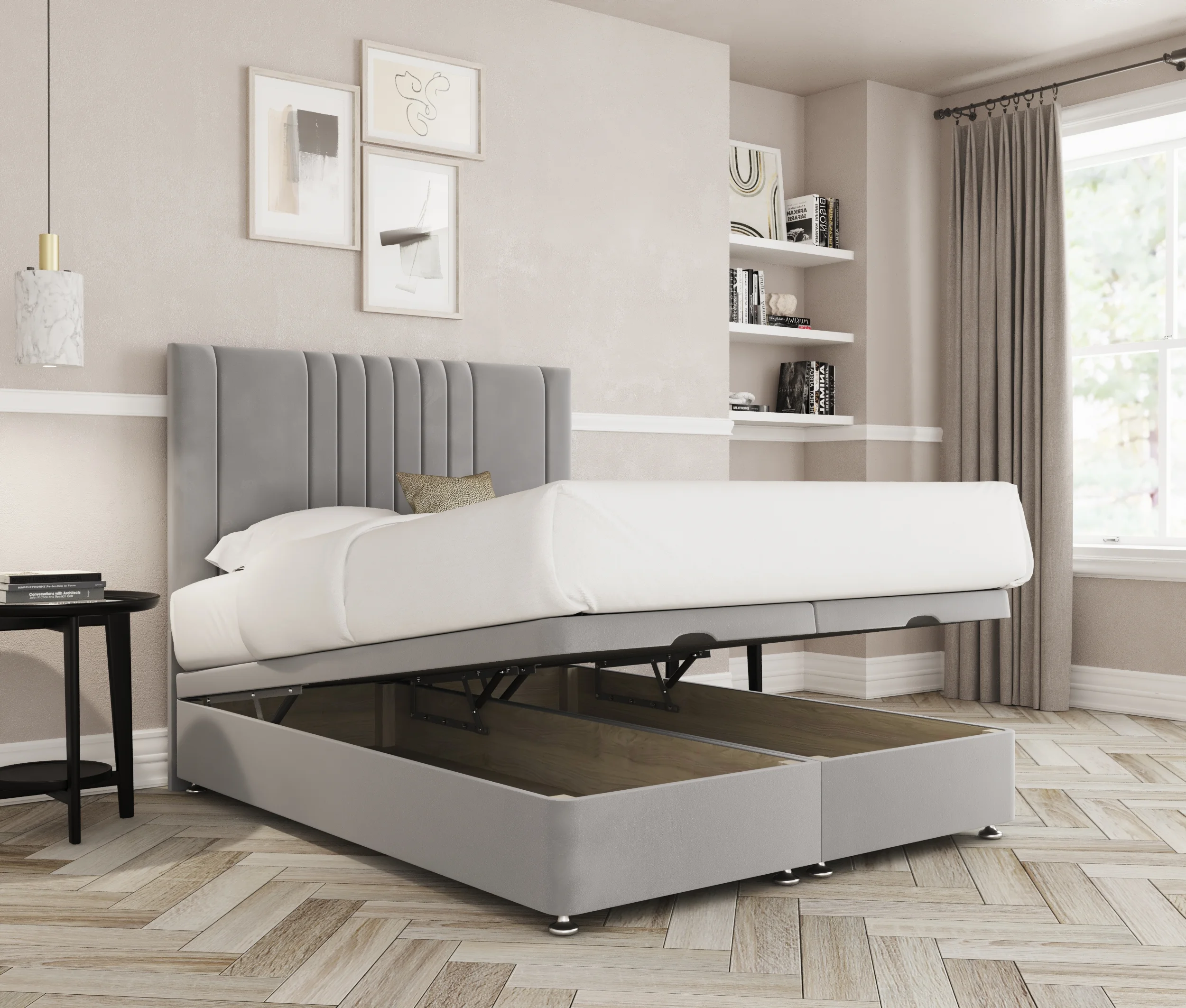 a bed with a bed underneath it