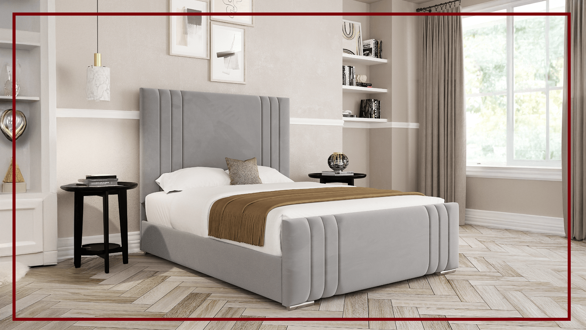 Upholstered Bed with Slats