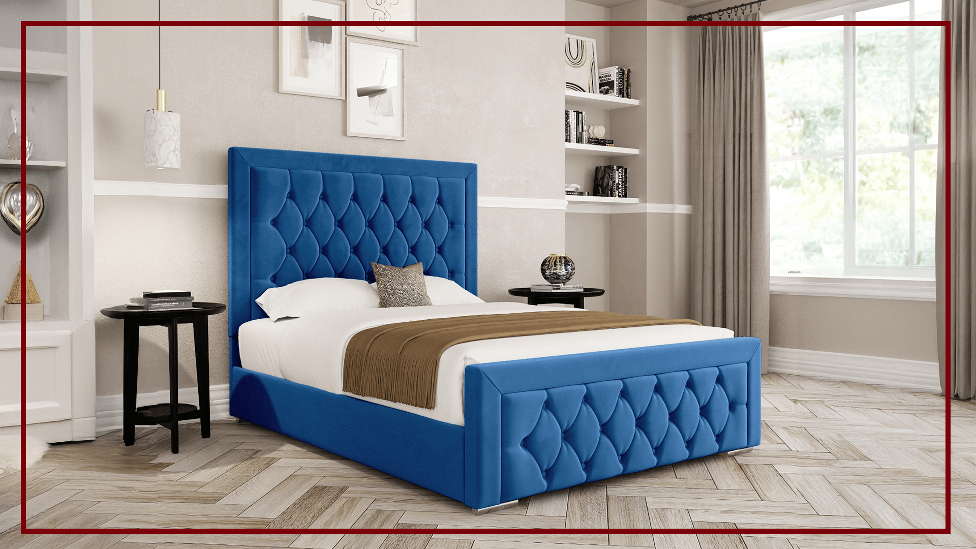 Upholstered Bed with Slats